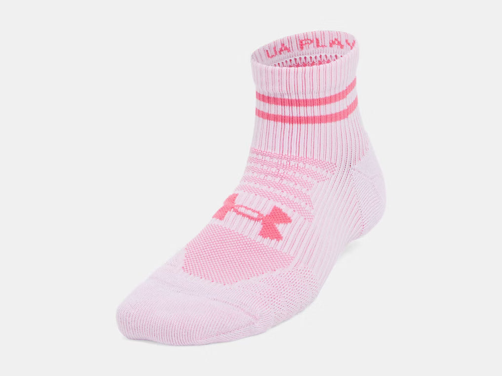 Under Armour Women's Play Up Quarter Sock 3-Pack super pink blaze orange