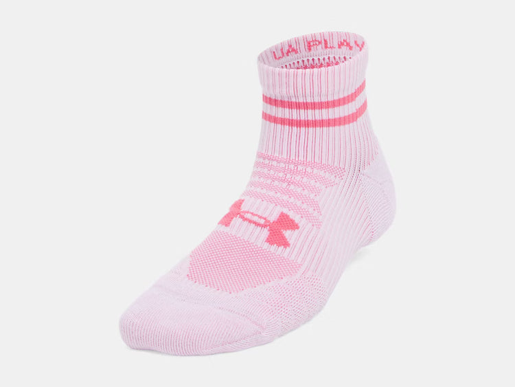 Under Armour Women's Play Up Quarter Sock 3-Pack super pink blaze orange
