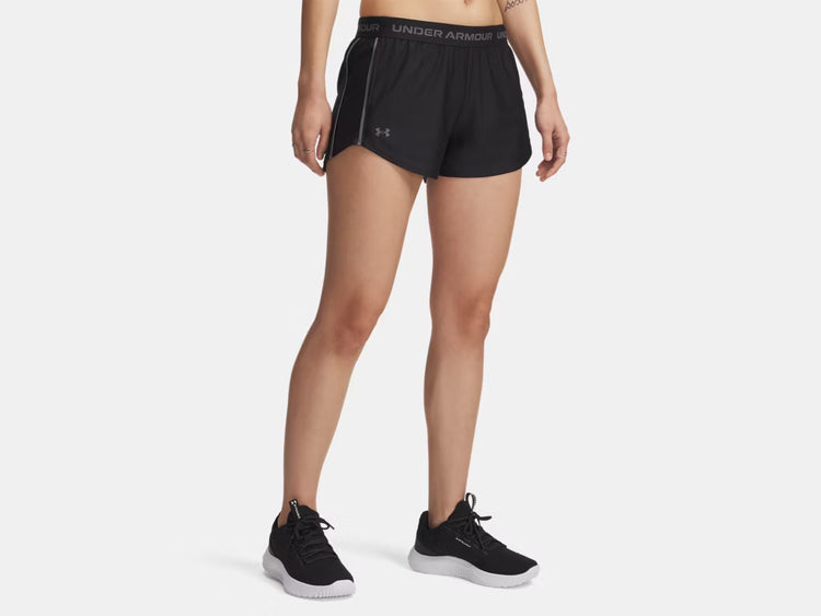 Under Armour Women's Tech Play Up Shorts silica green black castlerock grey