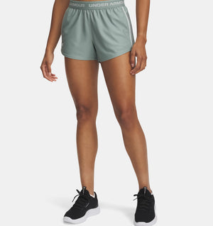 Under Armour Women's Tech Play Up Shorts Silica Green / Hydro Green / White