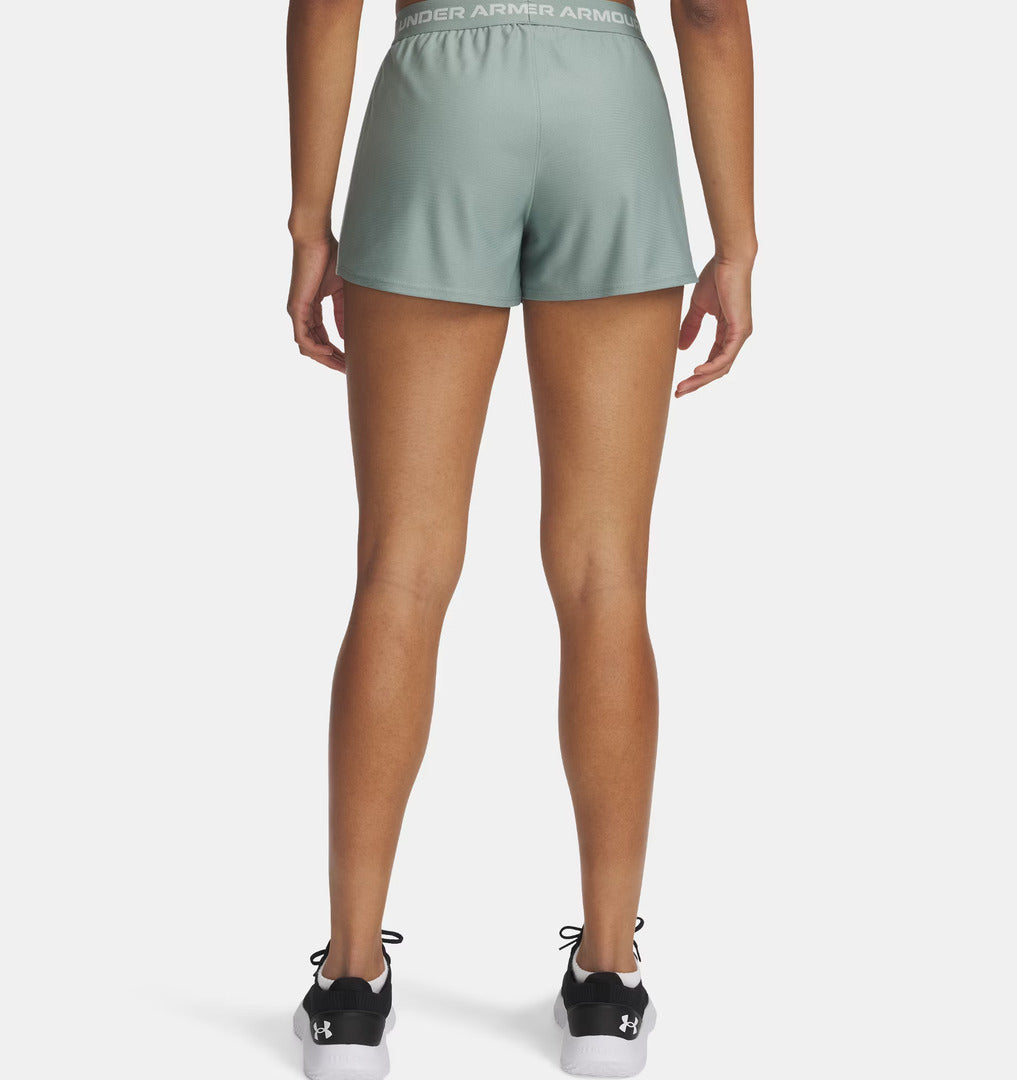 Under Armour Women's Tech Play Up Shorts Silica Green / Hydro Green / White