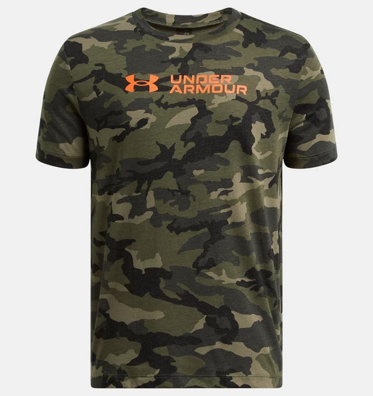 Under Armour Youth AOP Camo T-Shirt Green Orange