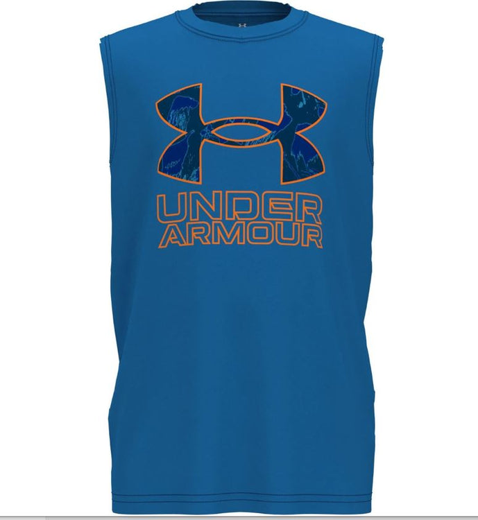 Under Armour Youth Tech Hybrid Tank Photon Blue