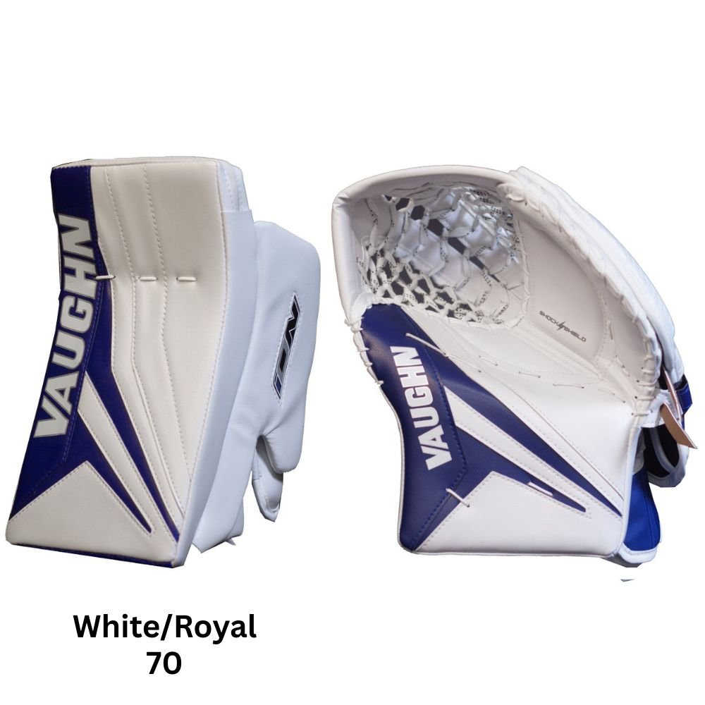 Vaughn Senior Ion Pro Select Hockey Goalie Trapper+Blocker White/Royal