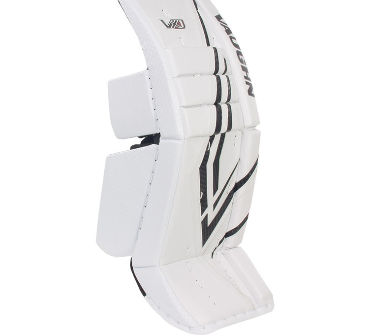 Vaughn Intermediate Velocity VX1 Hockey Goalie Pads white black