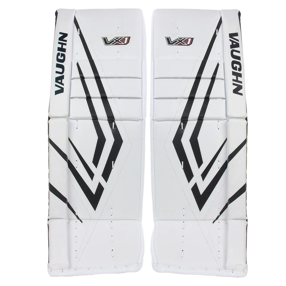 Vaughn Junior Velocity VX1 Hockey Goalie Pads white black