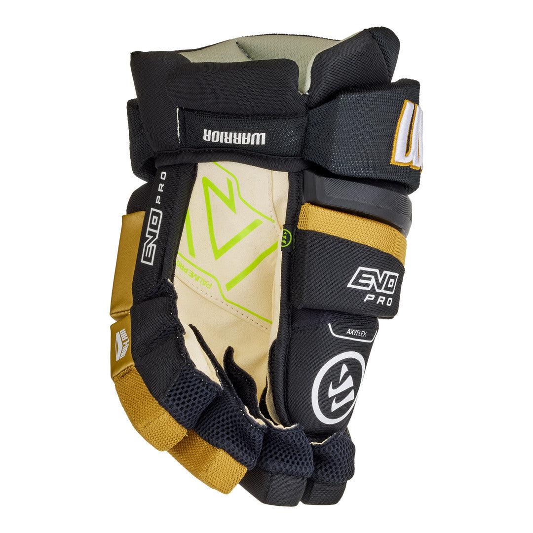Warrior Junior Alpha Evo Pro Hockey Player Gloves black gold vegas