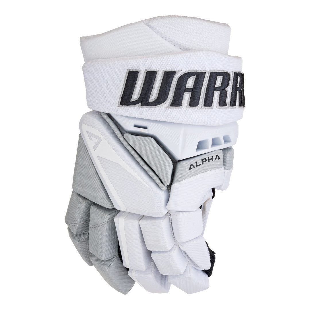 Warrior Junior Alpha Evo Pro Hockey Player Gloves white grey silver la kings 3rd jersey alternate