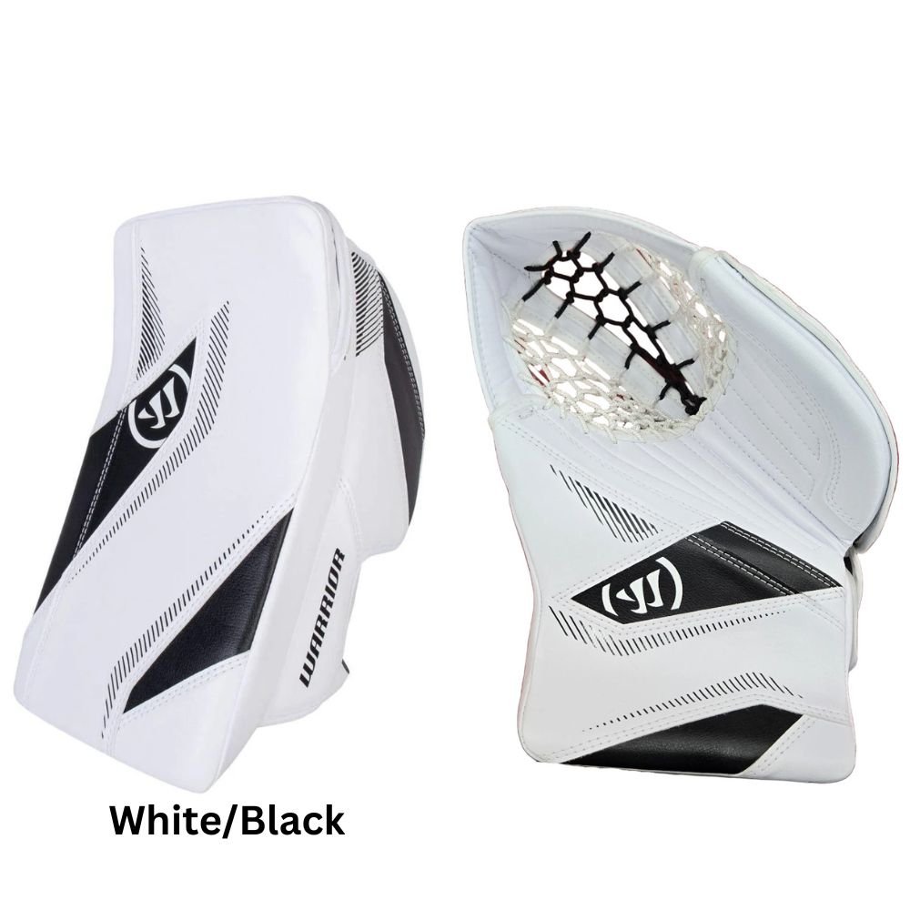 Warrior Junior Alpha S30 Hockey Goalie Trapper+Blocker White/Black