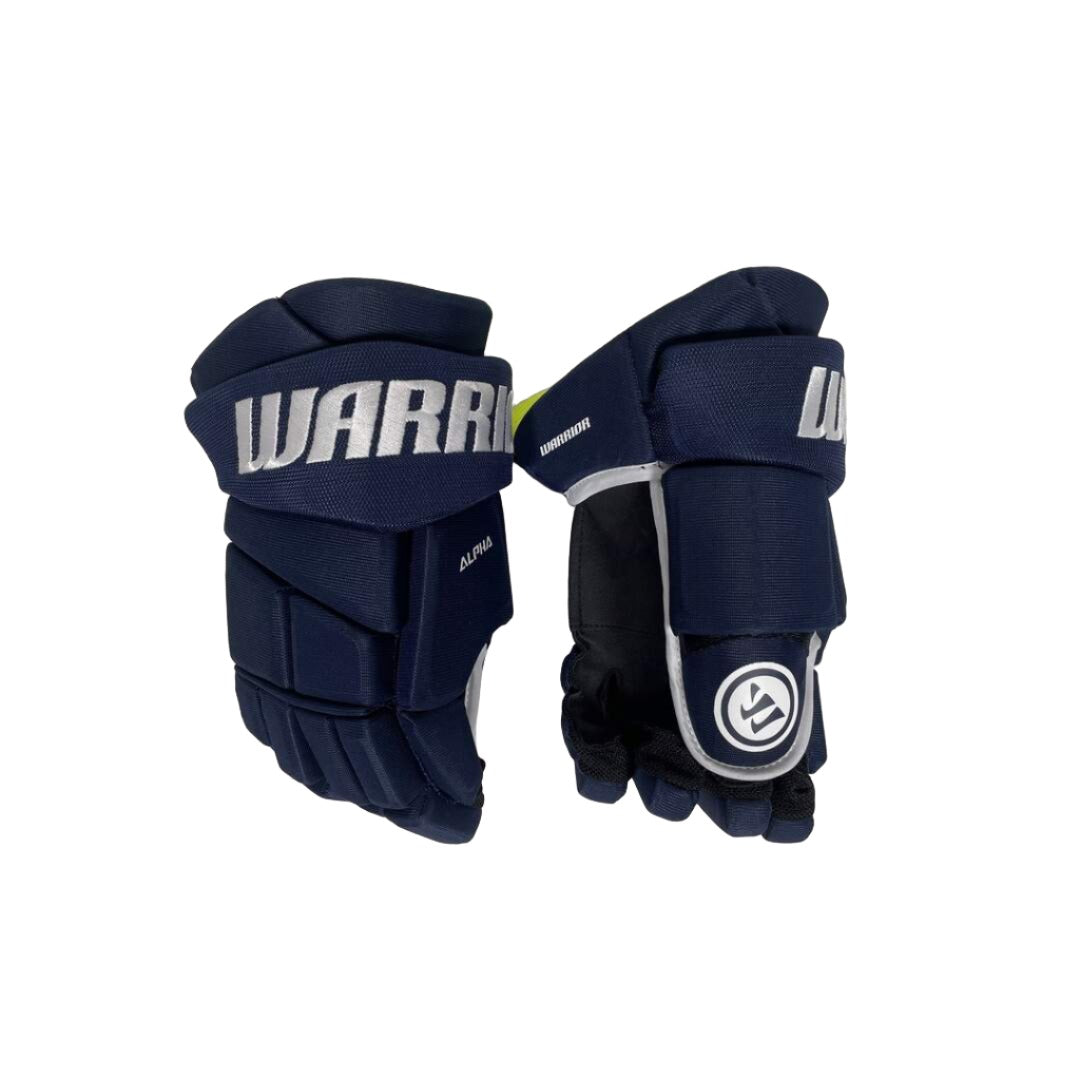 Warrior Senior Alpha Team Hockey Player Gloves Navy/White