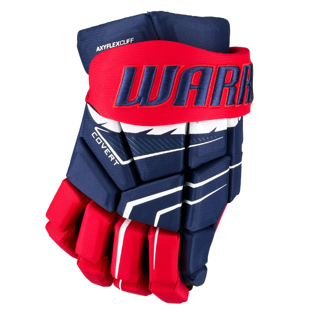 Warrior Senior Covert Krypto Pro Hockey Player Gloves Navy/Red