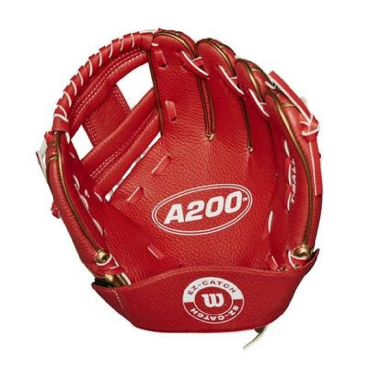 Wilson 9" Junior A200 24 EZ Catch Red Gold Baseball Glove-1