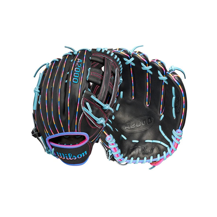 Wilson A2000 1750 LTM WBW104831 Baseball Glove black/ blue/ pink