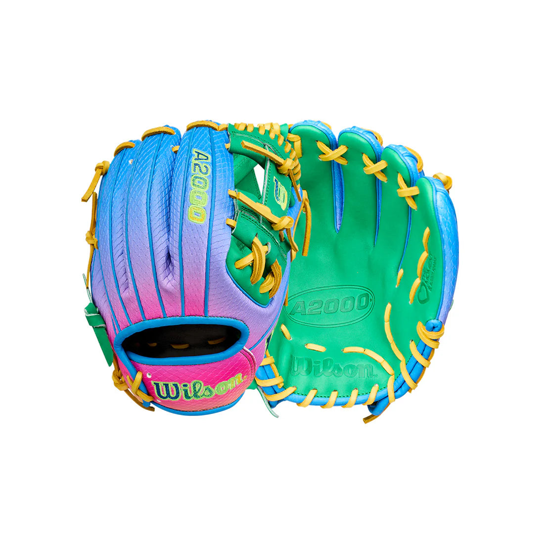 Wilson A2000 1786 LTM WBW104826 Baseball Glove Pink / Blue / Green / Yellow