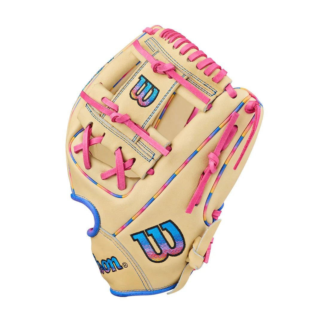 Wilson A2000 1786 LTM WBWWBW104827 Baseball Glove Blonde / Trop Blue / Flamingo Blue