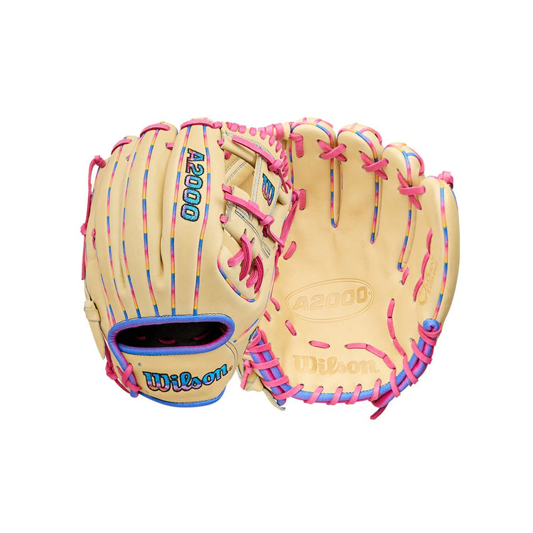 Wilson A2000 1786 LTM WBWWBW104827 Baseball Glove Blonde / Trop Blue / Flamingo Blue