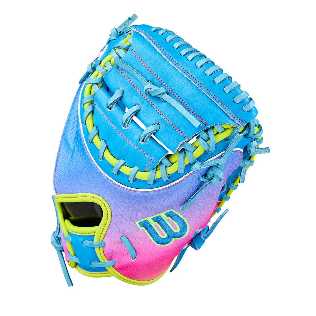 Wilson A2000 CM33SS LTM WBW104835 Catcher's Mitt blue/ pink/ optic