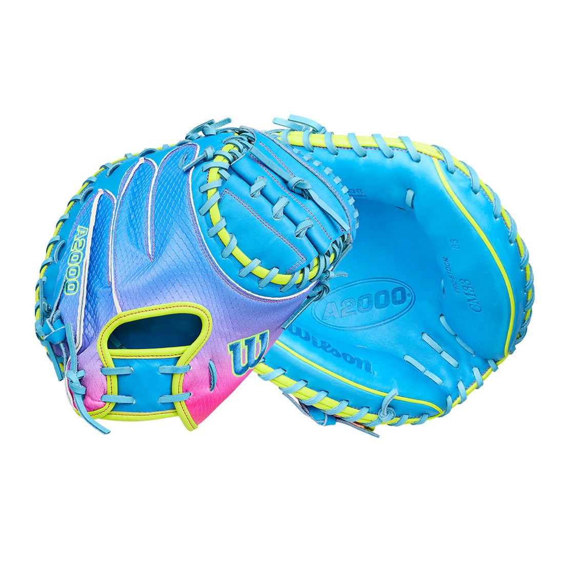 Wilson A2000 CM33SS LTM WBW104835 Catcher's Mitt blue/ pink/ optic
