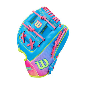 Wilson A2000 DP15 LTM WBW104828 Baseball Glove Trop Blue / Flamingo Pink / Optic
