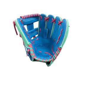 Wilson A2K 1875 Summer WBW1046121 Baseball Glove seafoam green/blue