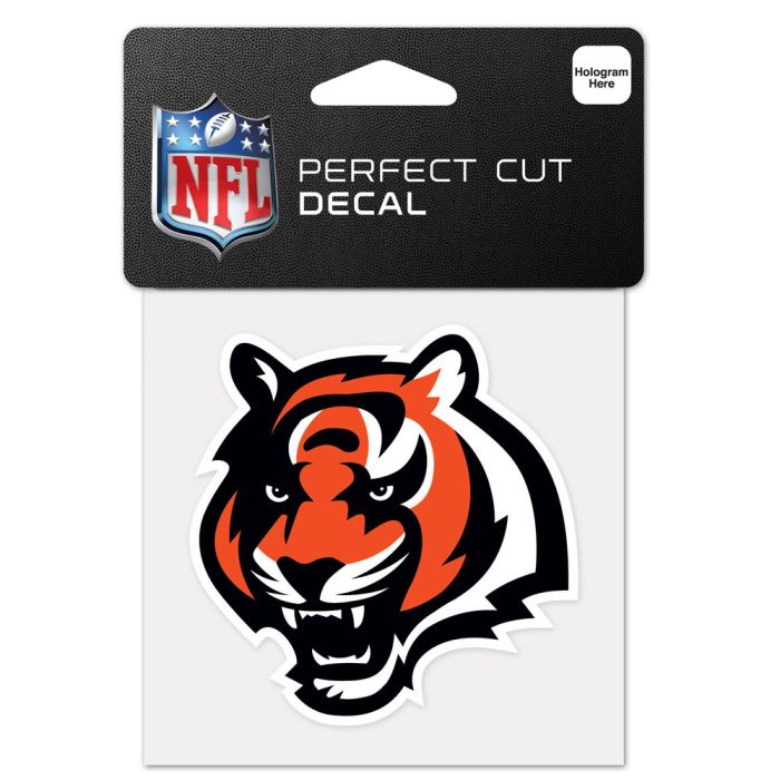 Wincraft NFL Cincinnati Bengals 4"x4" Perfect Cut Decal orange