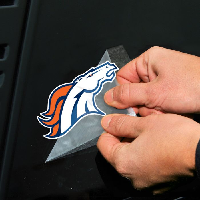 Wincraft NFL Denver Broncos 4"x4" Perfect Cut Decal white orange