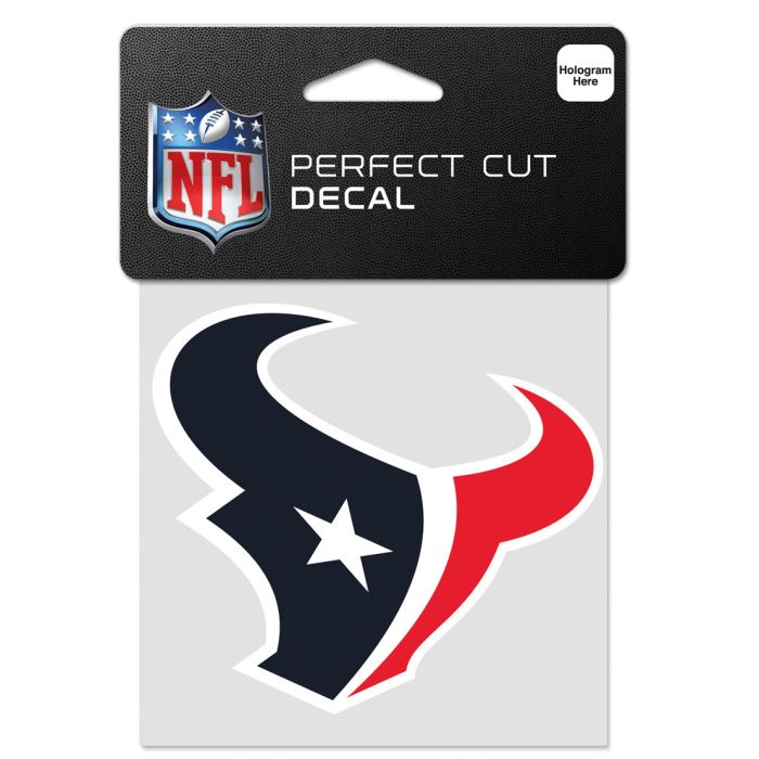Wincraft NFL Houston Texans 4"x4" Perfect Cut Decal blue red