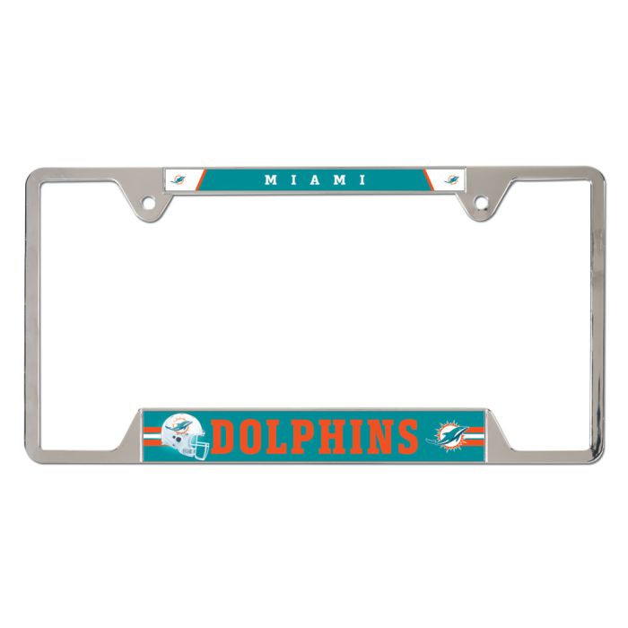 Wincraft NFL Miami Dolphins Metal License Plate Frame teal blue
