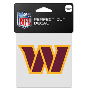 Wincraft NFL Washington Commanders 4"x4" Perfect Cut Decal red gold