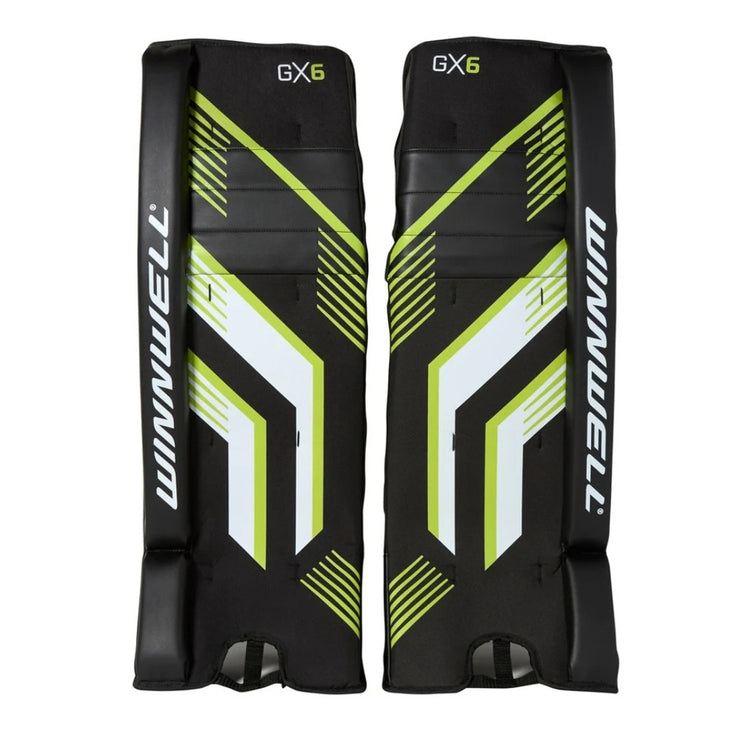 Winnwell Junior GX6 Street Hockey Goalie Pad black/white/green