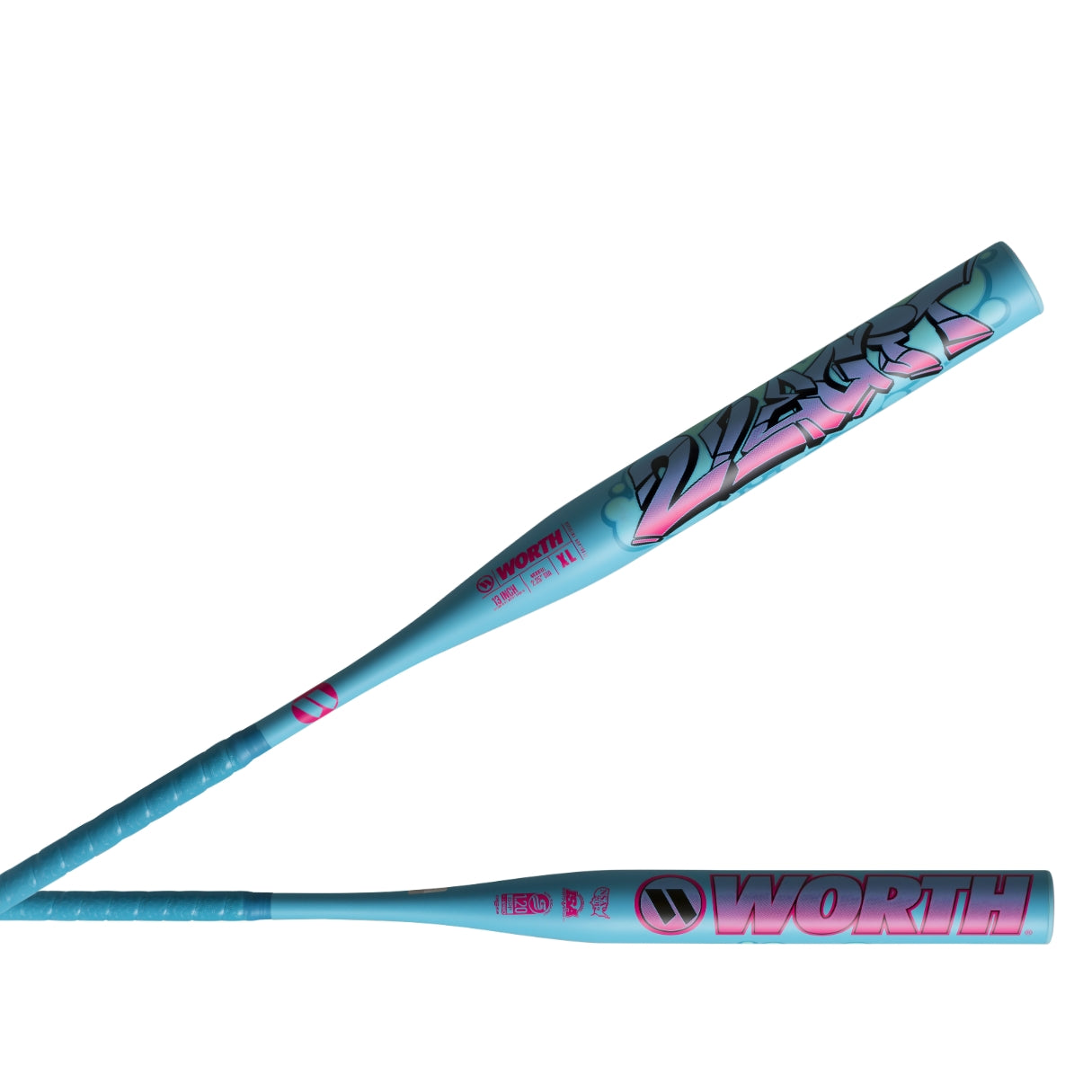 Worth 2Legit 1PC XL Load Slo-Pitch Bat blue/pink