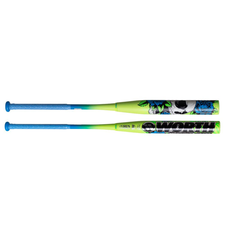 Worth Bedlam 2-Piece XL Loaded Slo-Pitch Bat Blue/Green