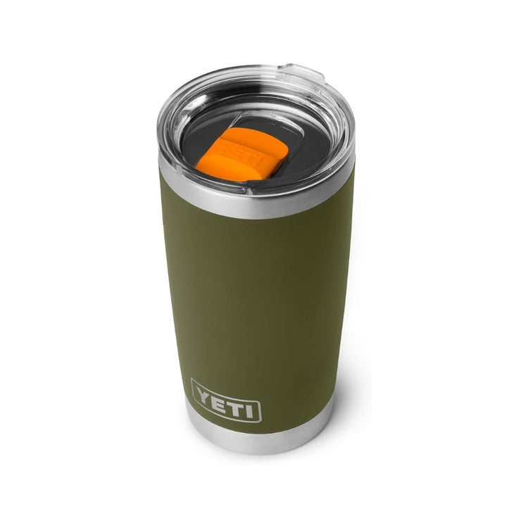 YETI Rambler Tumbler 20oz/591ml olive green/ king crab orange