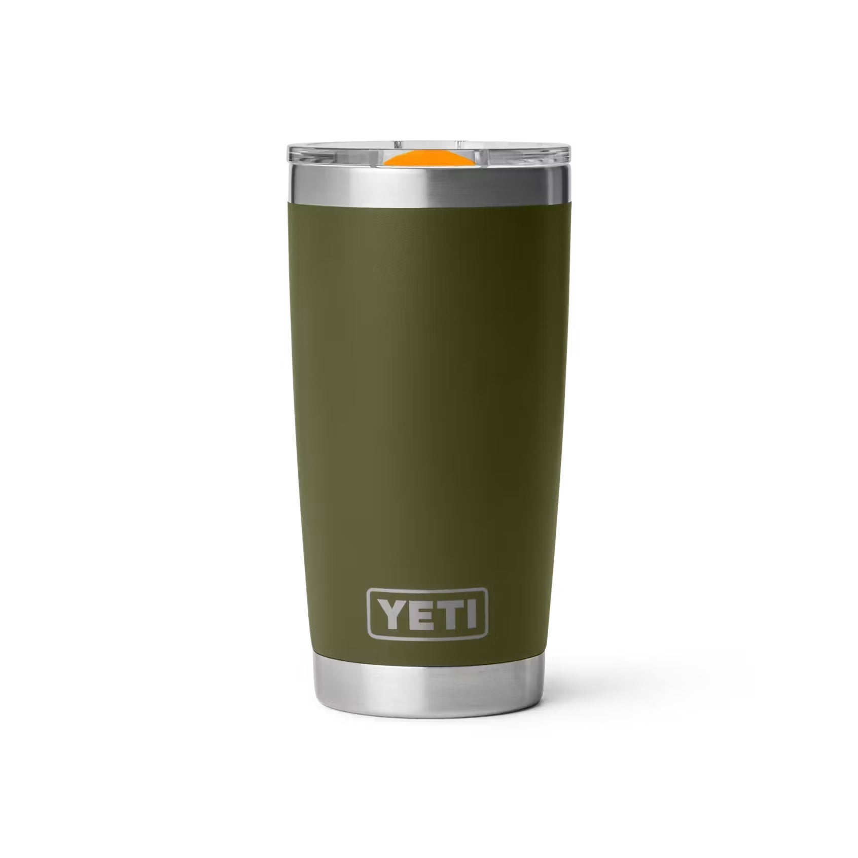 YETI Rambler Tumbler 20oz/591ml olive green/ king crab orange