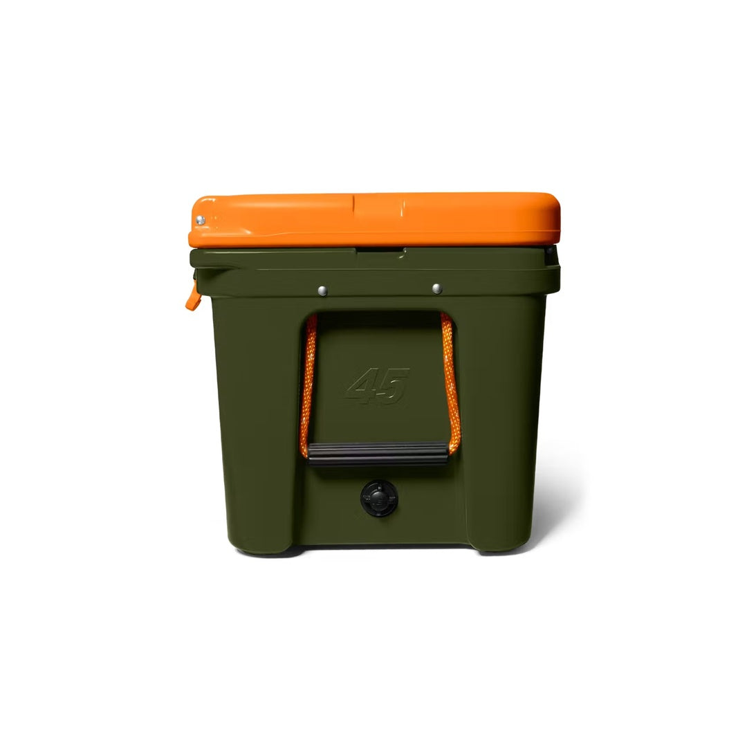 YETI Tundra 45 Hard Cooler olive green/ king crab orange