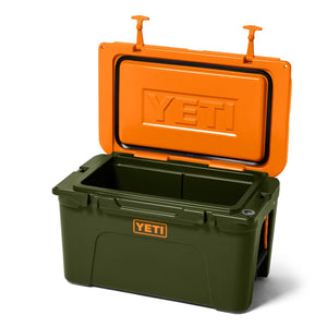 YETI Tundra 45 Hard Cooler olive green/ king crab orange