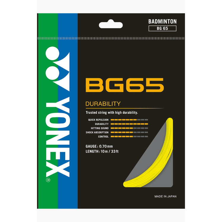 YONEX BG 65 Badminton String yellow