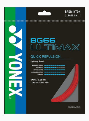 YONEX BG 66 Ultimax Badminton String-red