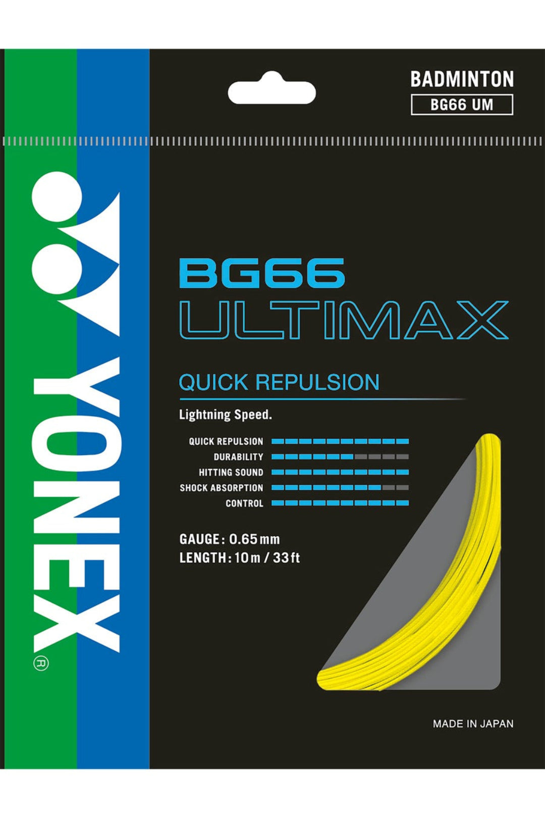 Yonex BG 66 Ultimax Badminton String Yellow