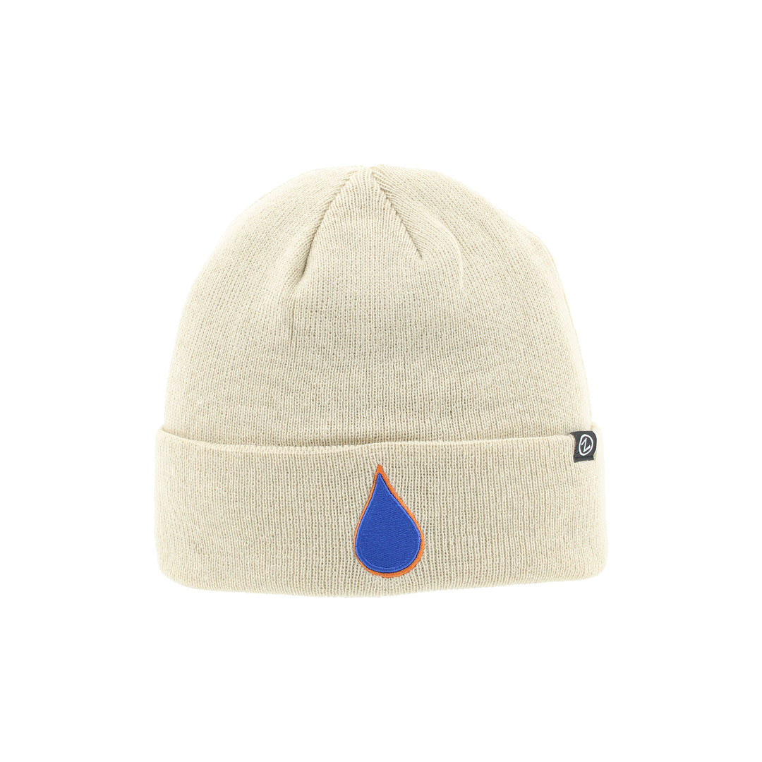 Zephyr Men's NHL Oil Drop Cuffed Beanie Knit Toque stone cream white