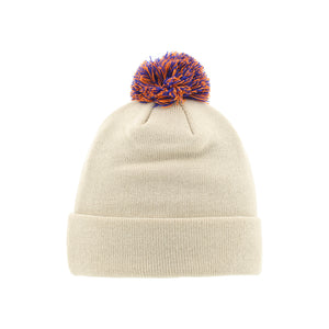 Zephyr Men's NHL Oil Drop Pom Knit Toque stone cream white