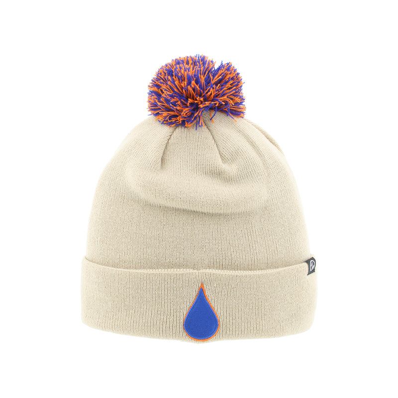 Zephyr Men's NHL Oil Drop Pom Knit Toque stone cream white
