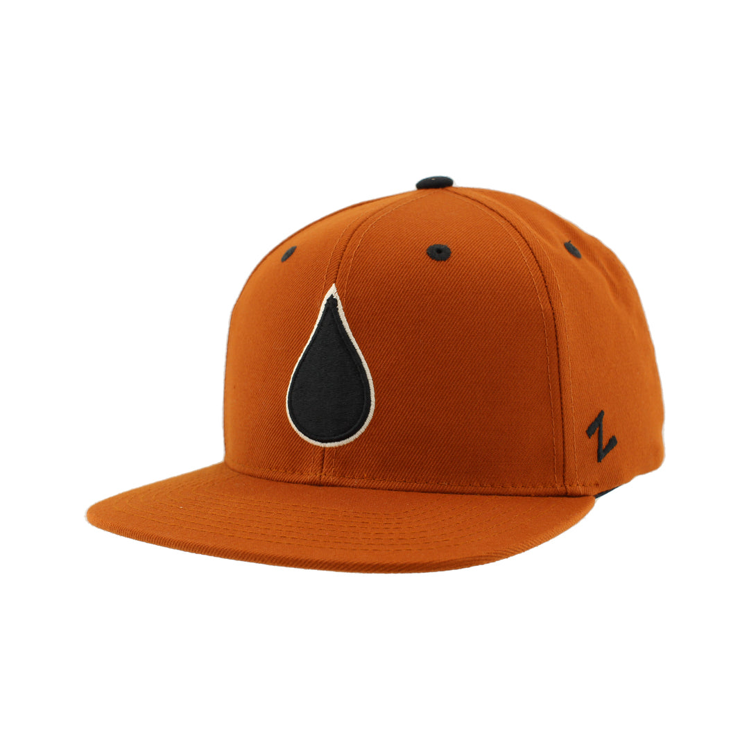 Zephyr Men's NHL Oil Drop Z11 Flat Brim Snapback Hat burnt orange