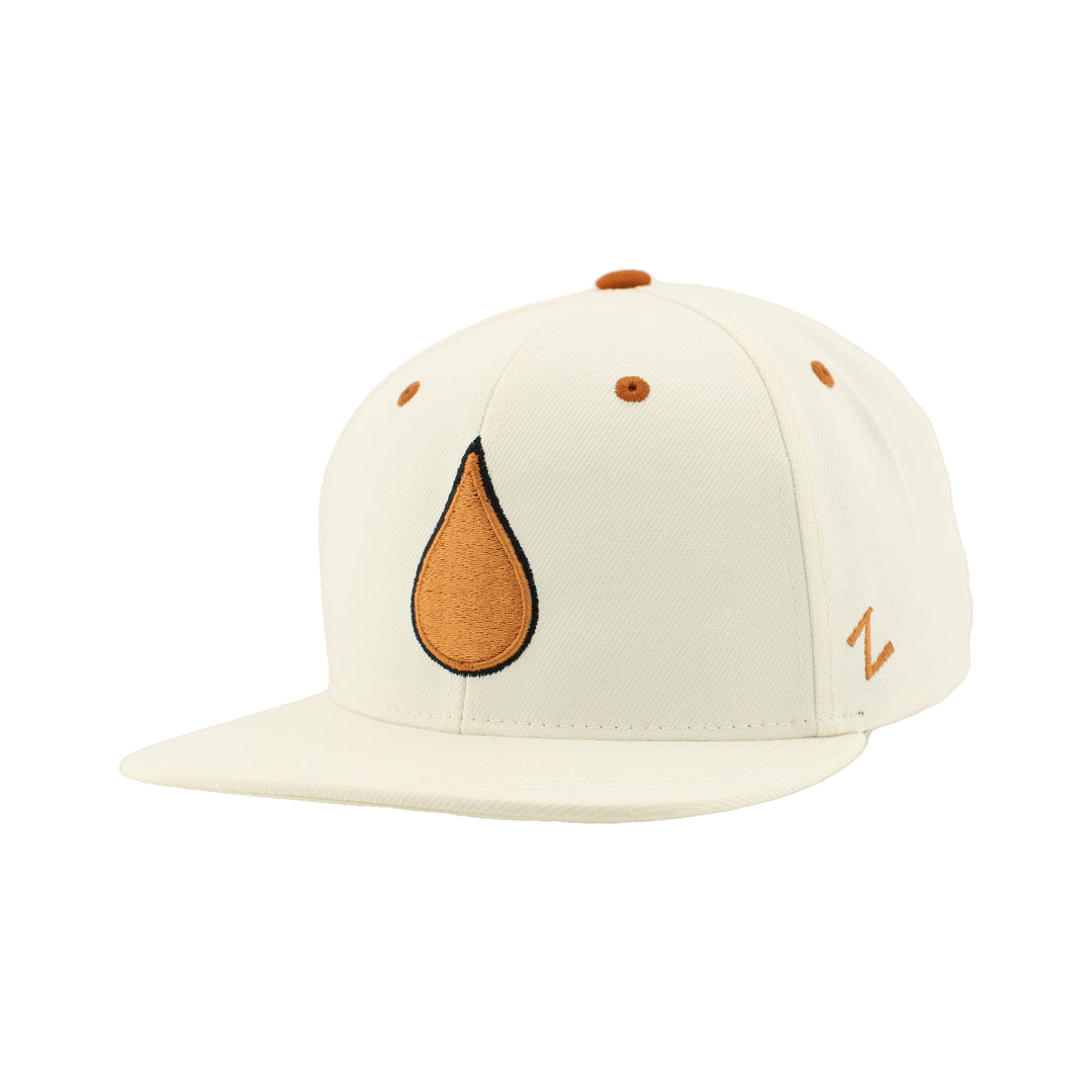 Zephyr Men's NHL Oil Drop Z11 Flat Brim Snapback Hat ivory cream white burnt orange