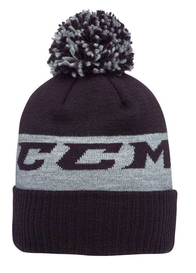 CCM Men's Team Fleece Pom Knit Toque Black Edmonton Canada Store
