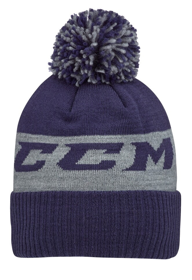 CCM Men's Team Fleece Pom Knit Toque Navy Edmonton Canada Store
