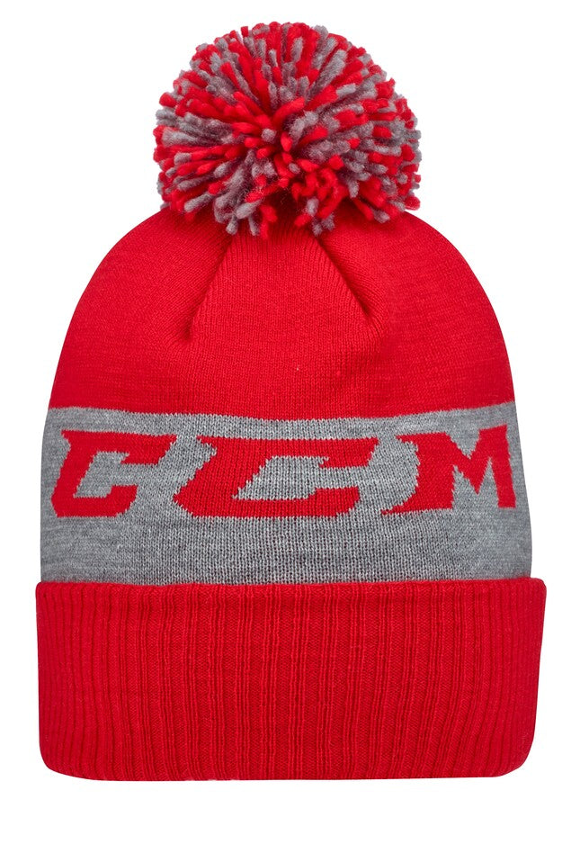 CCM Men's Team Fleece Pom Knit Toque Red Edmonton Canada Store