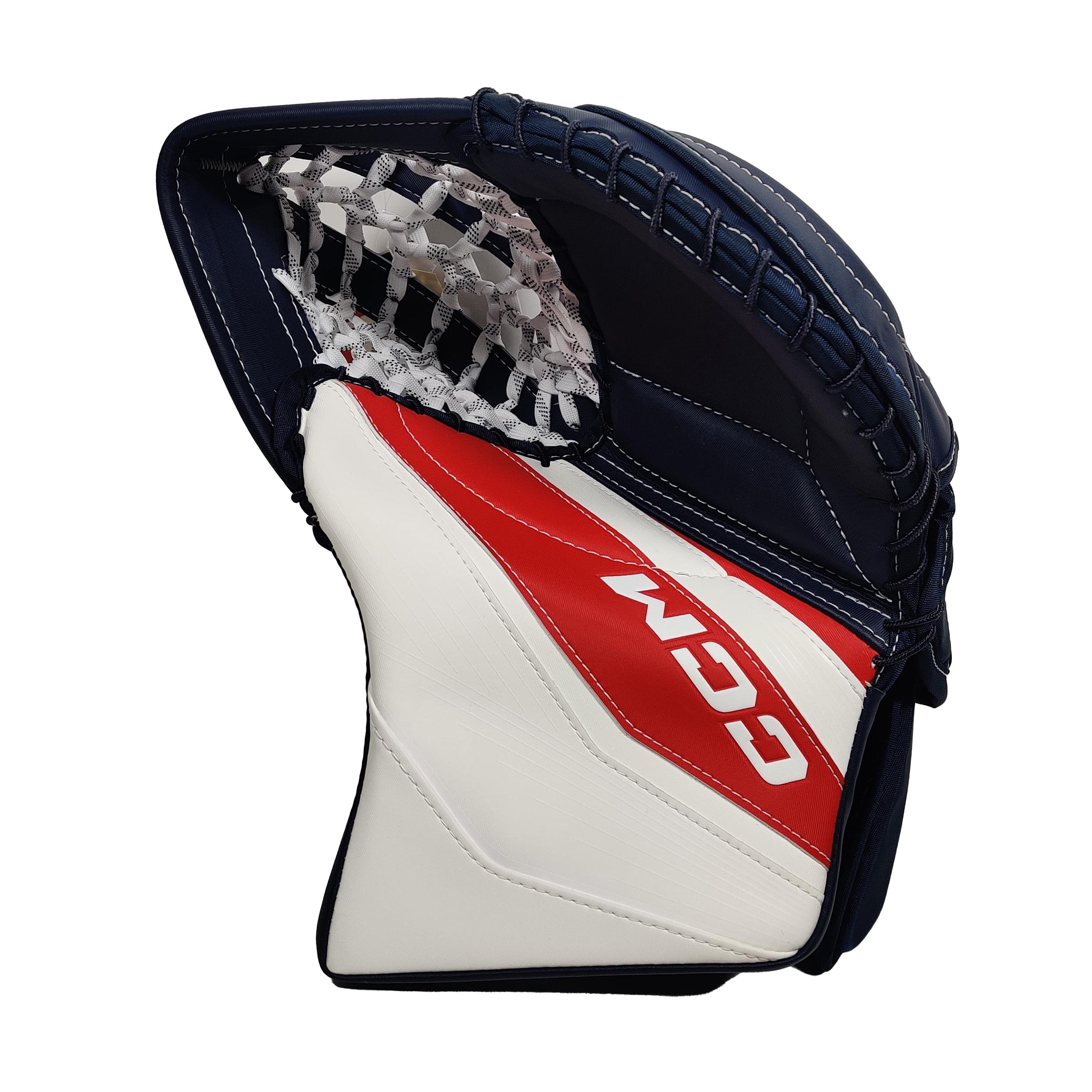 CCM Senior Eflex 6.9 Hockey Goalie Trapper White Red Navy