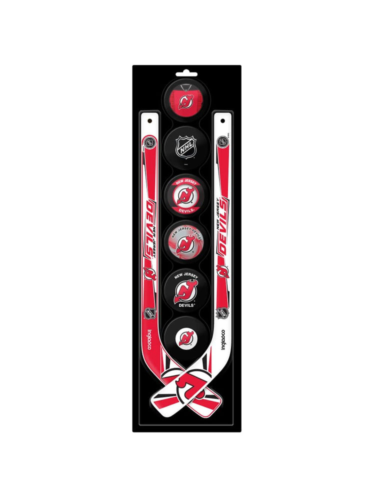 Inglasco NHL New Jersey Devils 8-Pack Mini Stick & Foam Puck Set