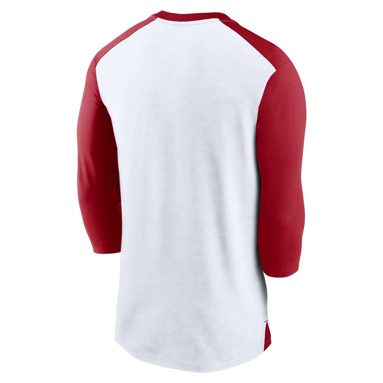 Shop Nike Men's MLB Anaheim Angels Rewind 3/4 Triblend T-Shirt White/Red Edmonton Canada Store